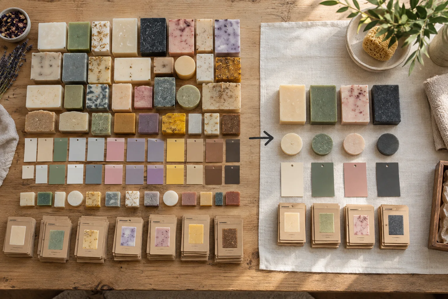 A sprawling product variant matrix is simplified into a focused core assortment.