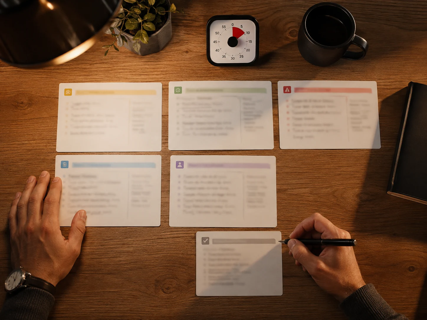 A thirty-minute weekly reset organizes open orders, stock risks, production capacity, cash, and customer follow-up.
