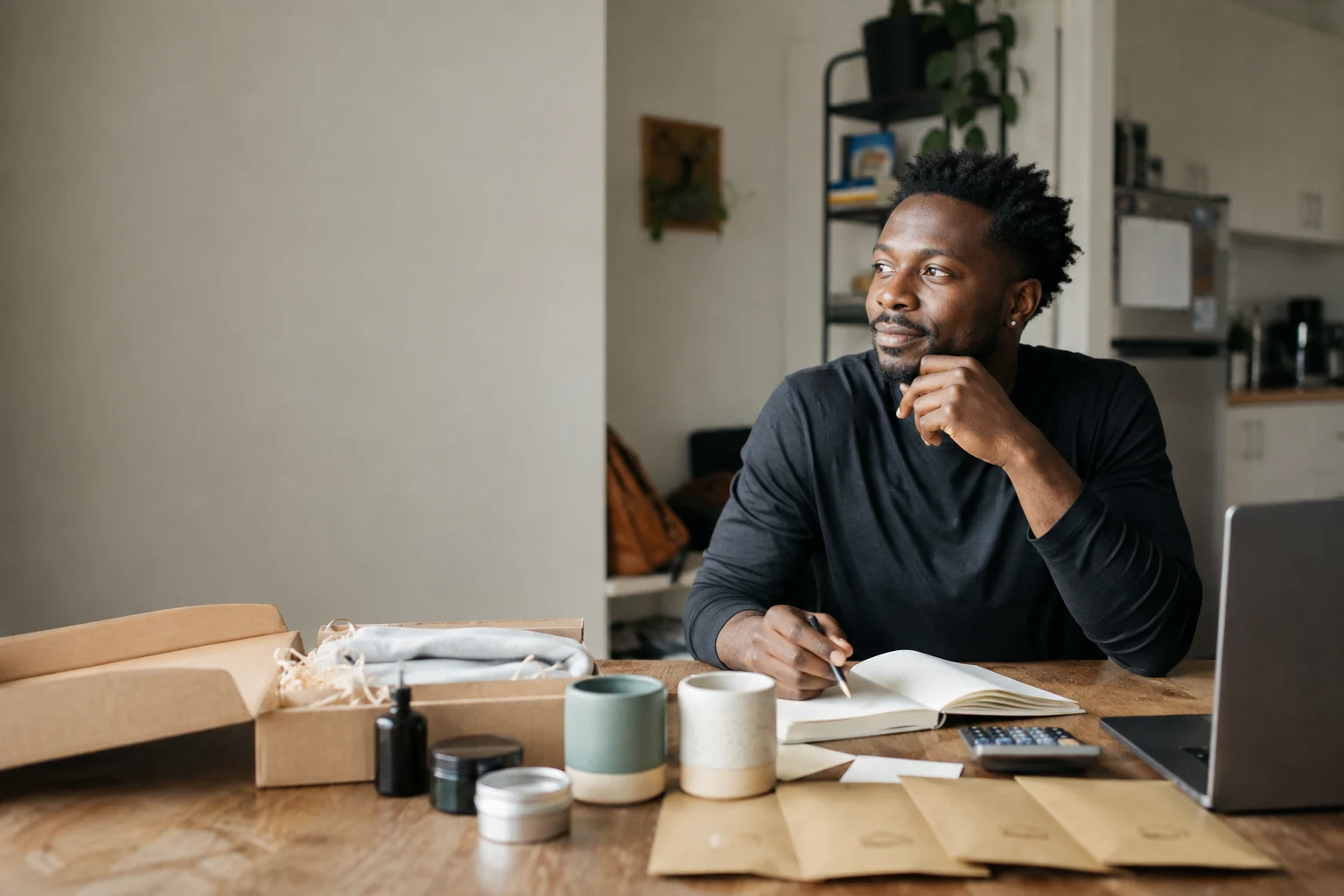 An aspiring maker plans a lean product launch with a modest set of materials and two prototypes.
